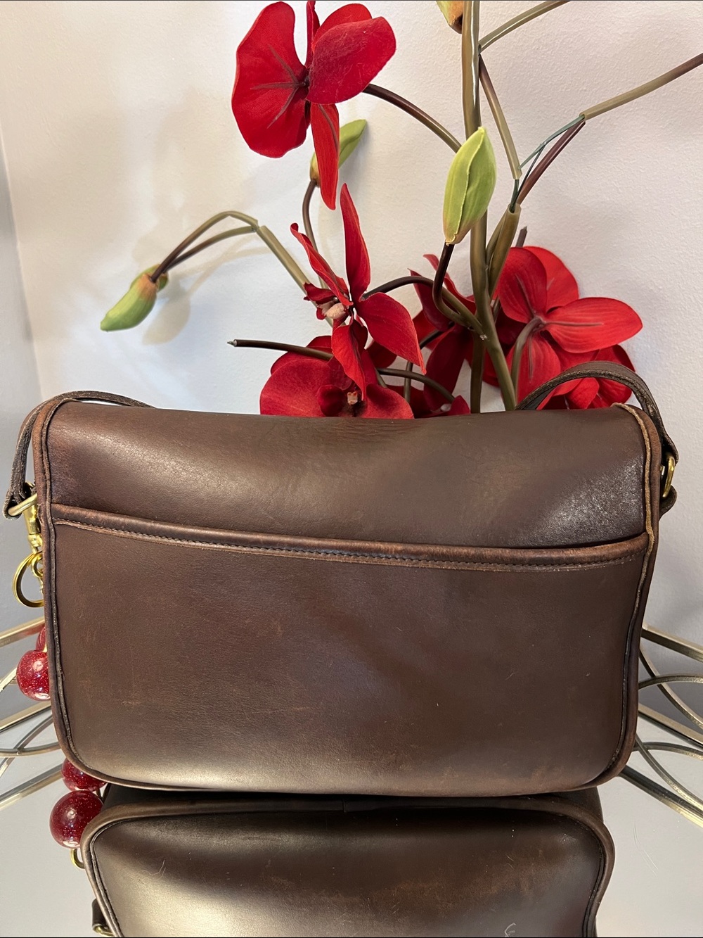 Vintage COACH City Bag 9790 Brown Leather Turnlock Crossbody w/Dust Bag & Charm - Picture 4 of 16
